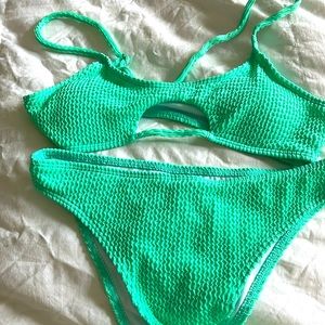 Green cheeky bikini